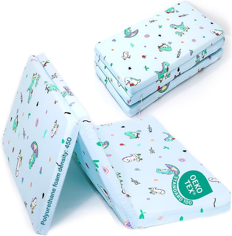 VUCWS 2025 Upgraded Pack and Play Mattress 38" x 26" Soft Firm Premium Foam Pack N Play Mattresses Odorless Breathable Comfort Baby Foam Portable Playpen Mattresses (Tri-fold Dinosaur) - Image 1